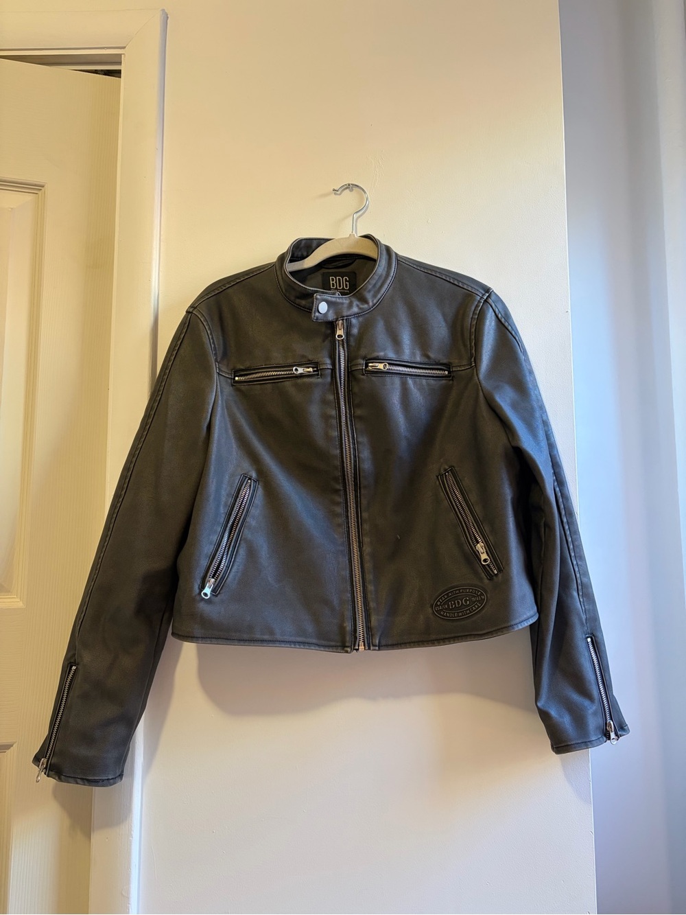 BDG Black Leather Moto Jacket